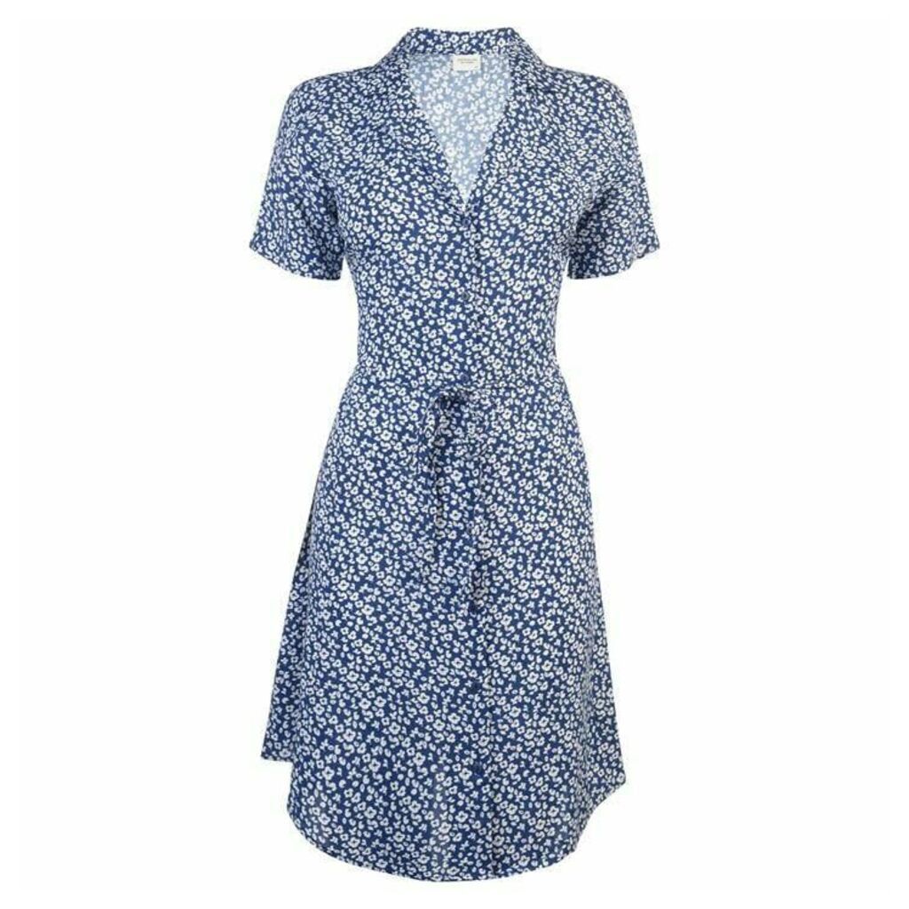 JDY Short Sleeve Tea Dress - Blue Ditsy