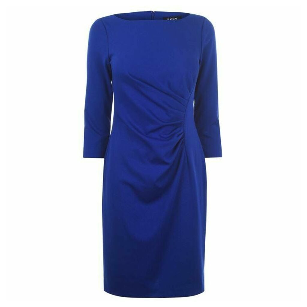 DKNY Occasion Ruched Ponte Dress - MARINE