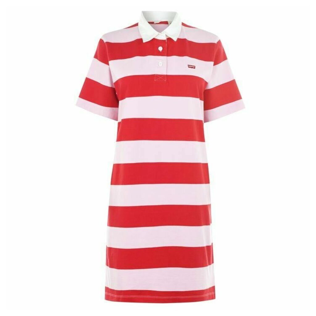 Levis Stripe Rugby Dress - Lady Pink/B Red