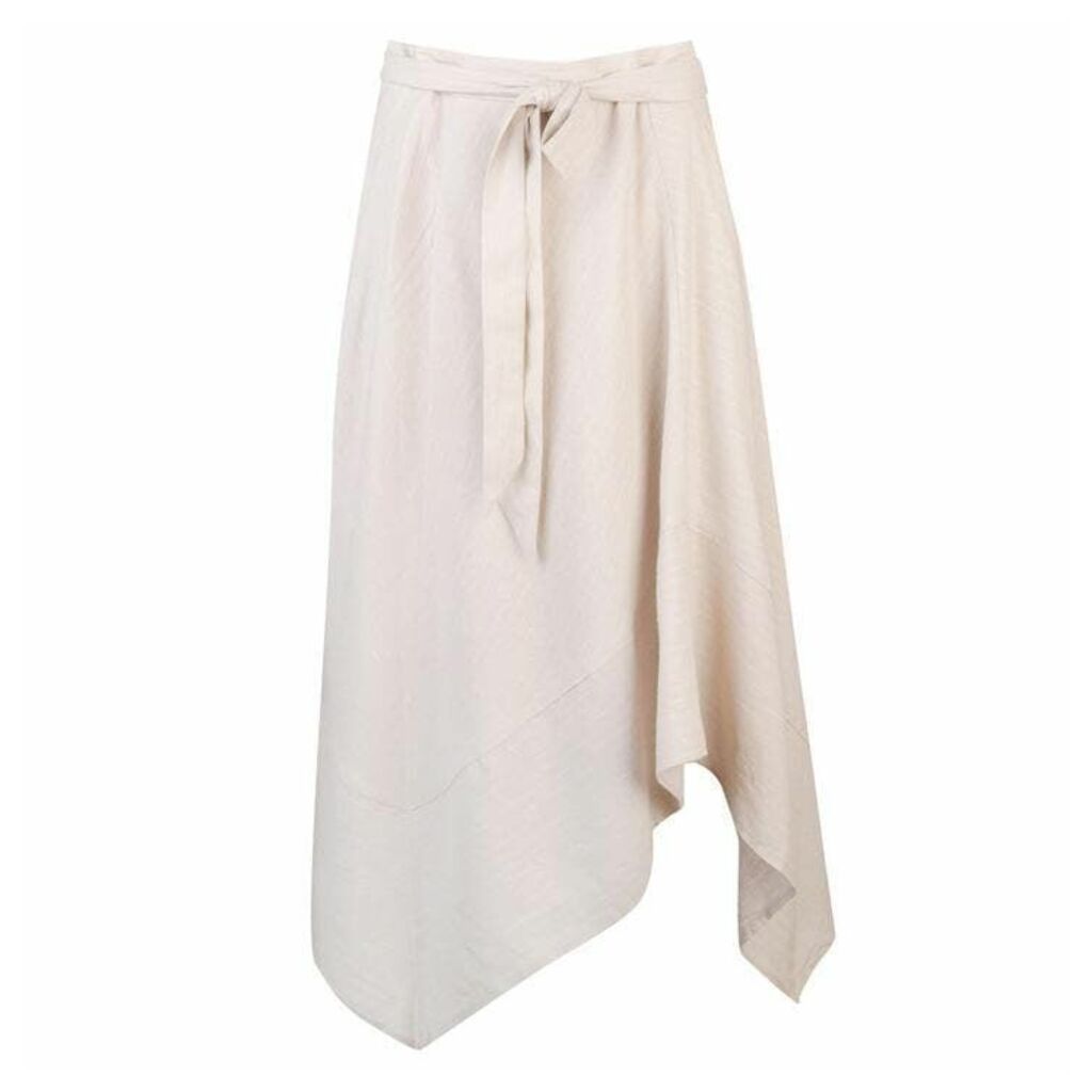 Belted Drape Skirt - Stone Stripe
