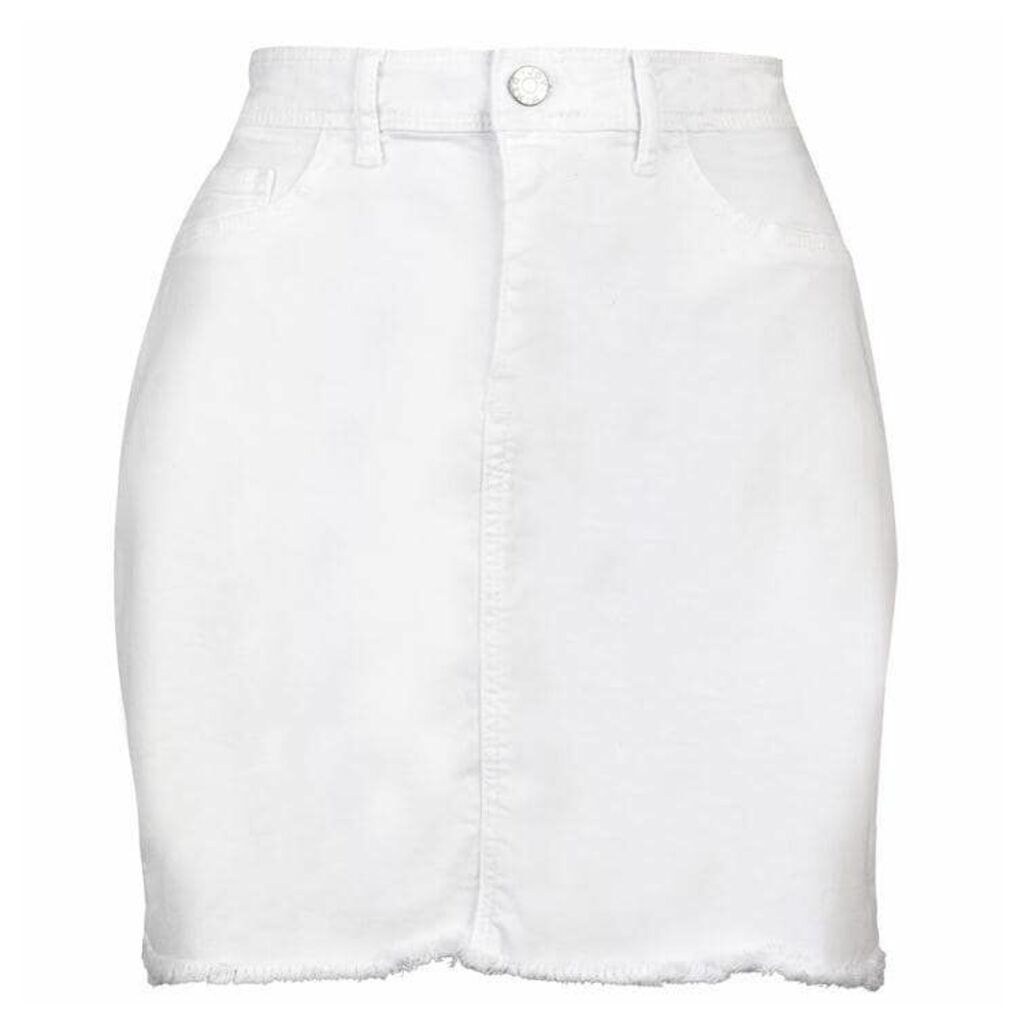 JDY Anica Denim Skirt - White