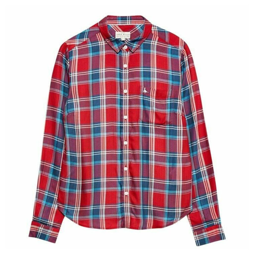 Jack Wills Tilly Drapey Check Shirt - Red