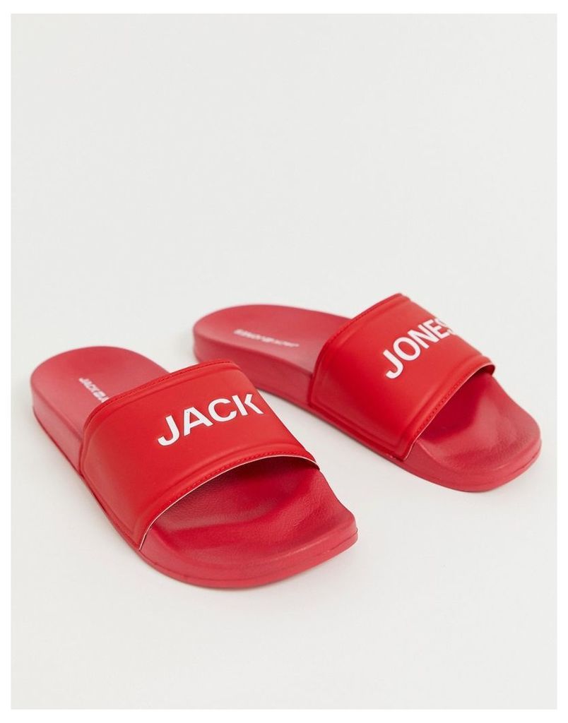 Jack & Jones logo sliders in red