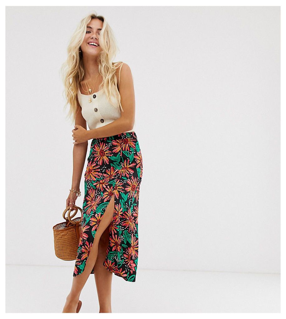 Wednesday's Girl midi skirt in tropical floral-Multi