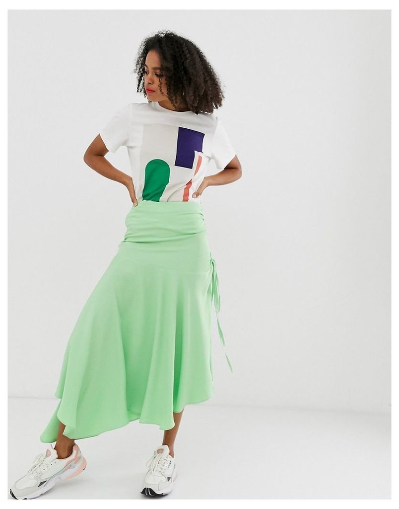 ASOS WHITE block colour ruched skirt-Pink