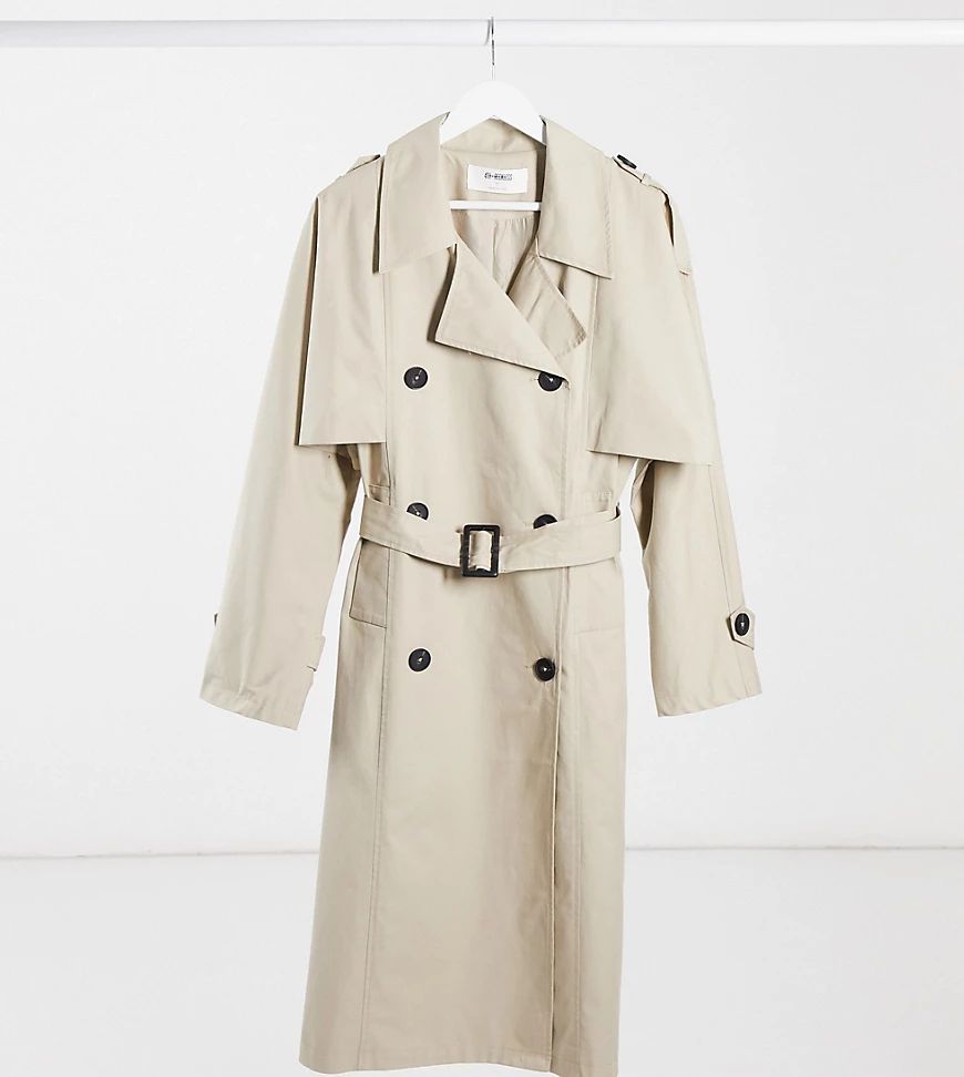 trench coat in cream-White