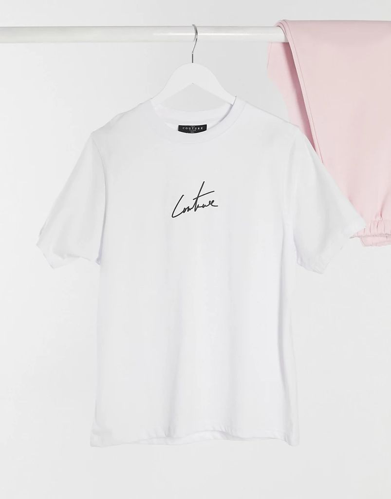 signature oversized t shirt in white