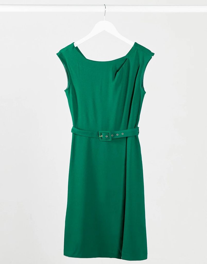 Closet wrap skirt A-line dress in green