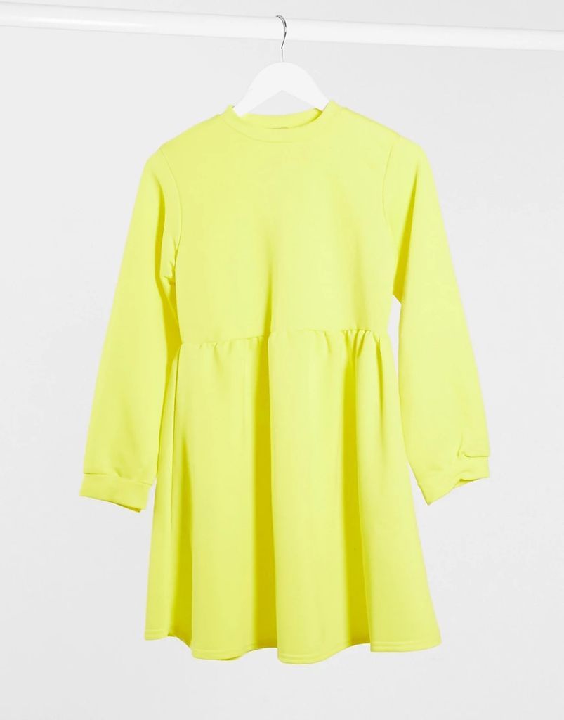 oversized smock sweat dress in buttercup yellow