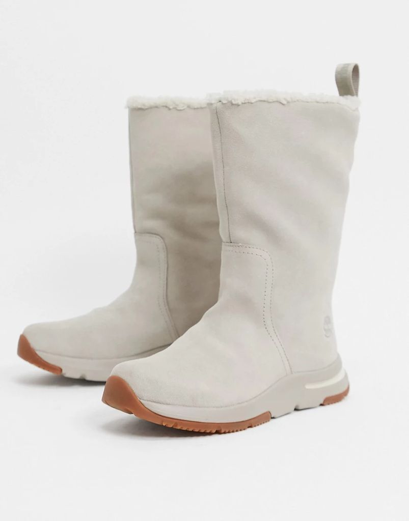 mabel town pull on boots in beige-Neutral