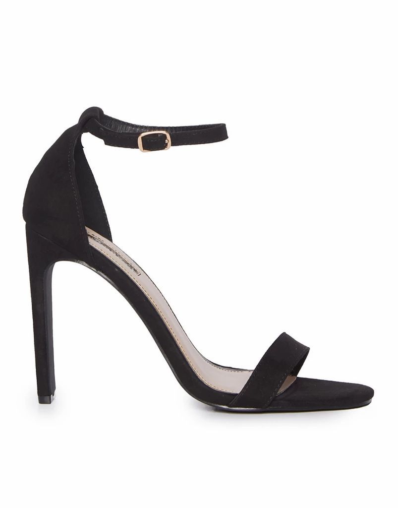 barely there heeled sandals in black