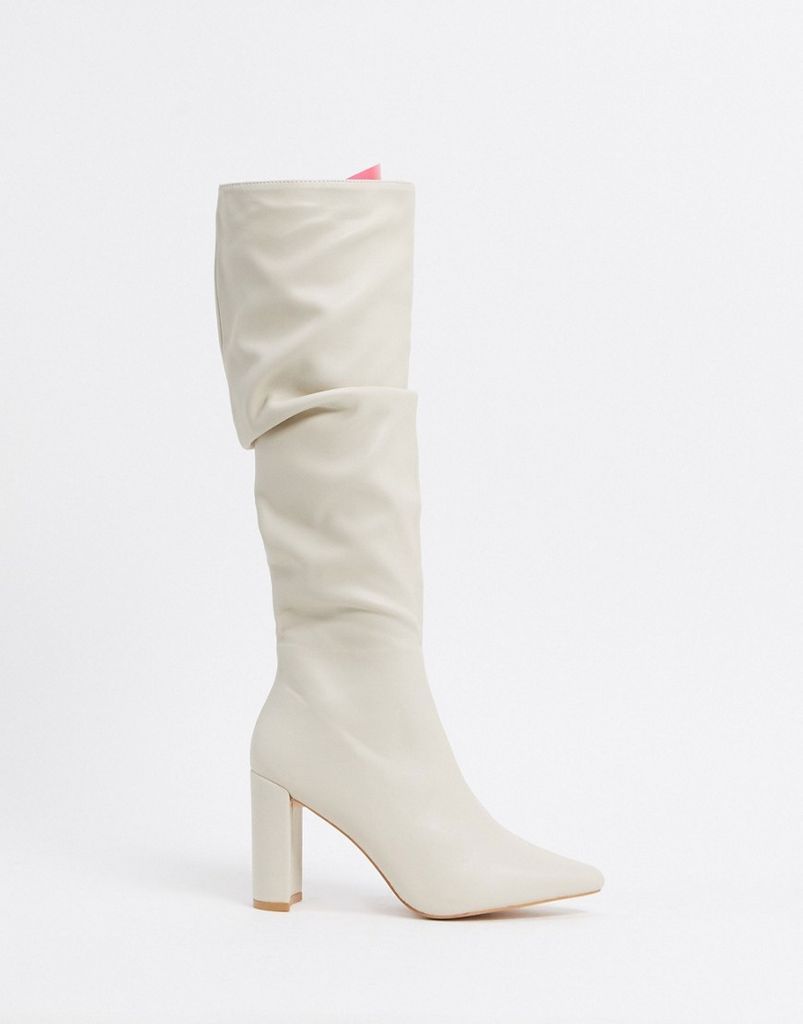 Mine slouch knee boots in bone-Neutral