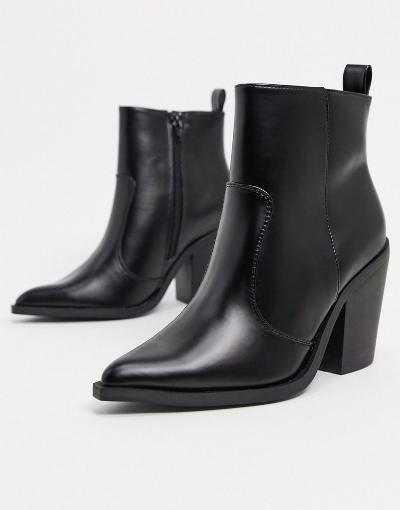 Emmy western heeled boots in black