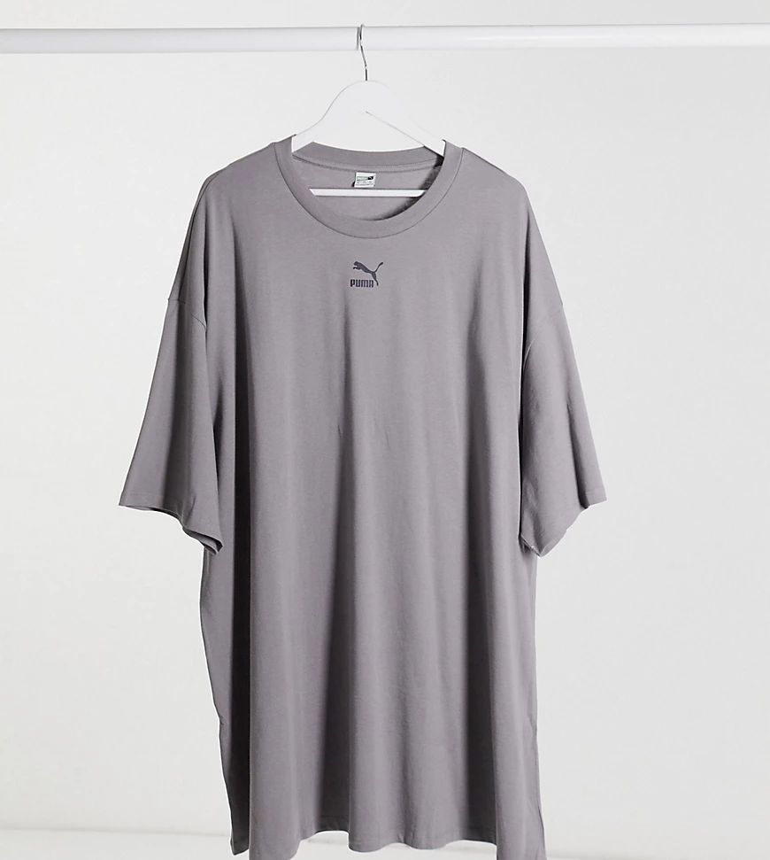 Plus t-shirt dress in washed grey - exclusive to ASOS-Purple