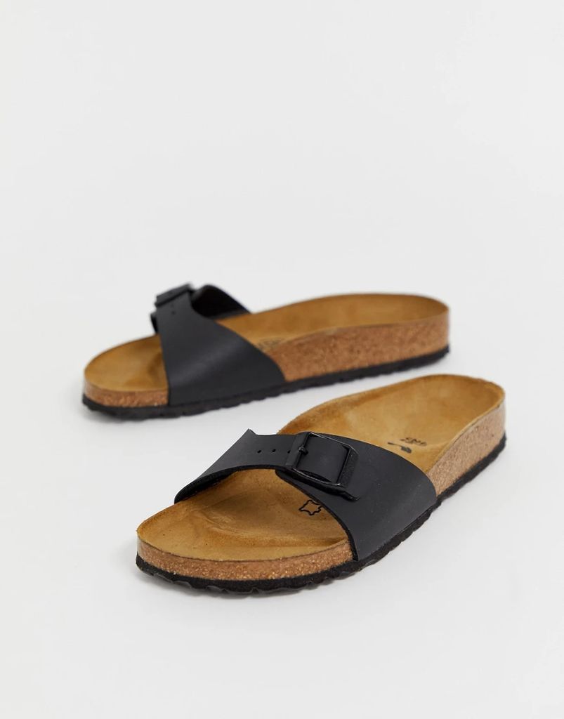 Madrid slide sandals in black