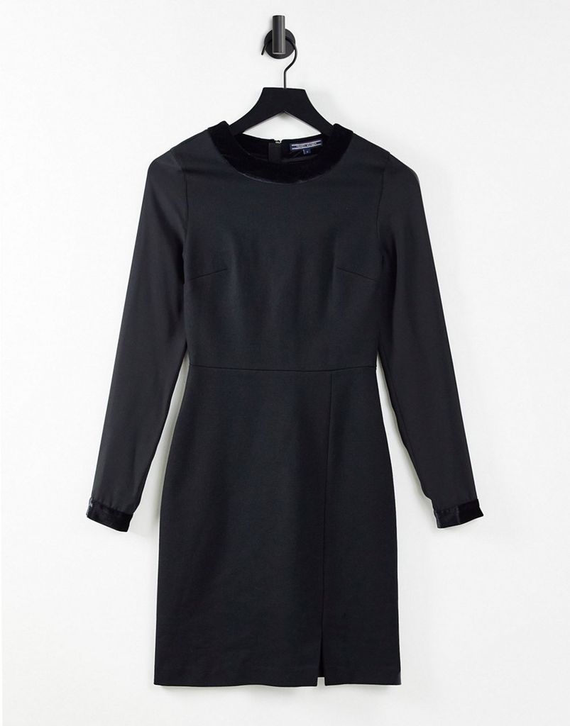 Nerissa long sleeve mini dress in black