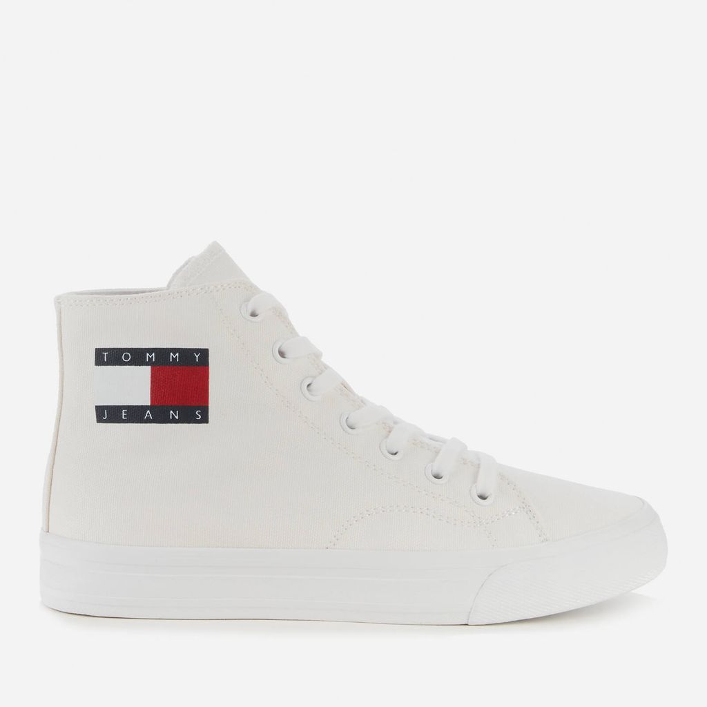 Women's Mid Cup Canvas Hi-Top Trainers - White - UK 3.5