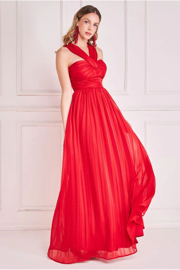 Crossover Multiway Maxi Dress - Red
