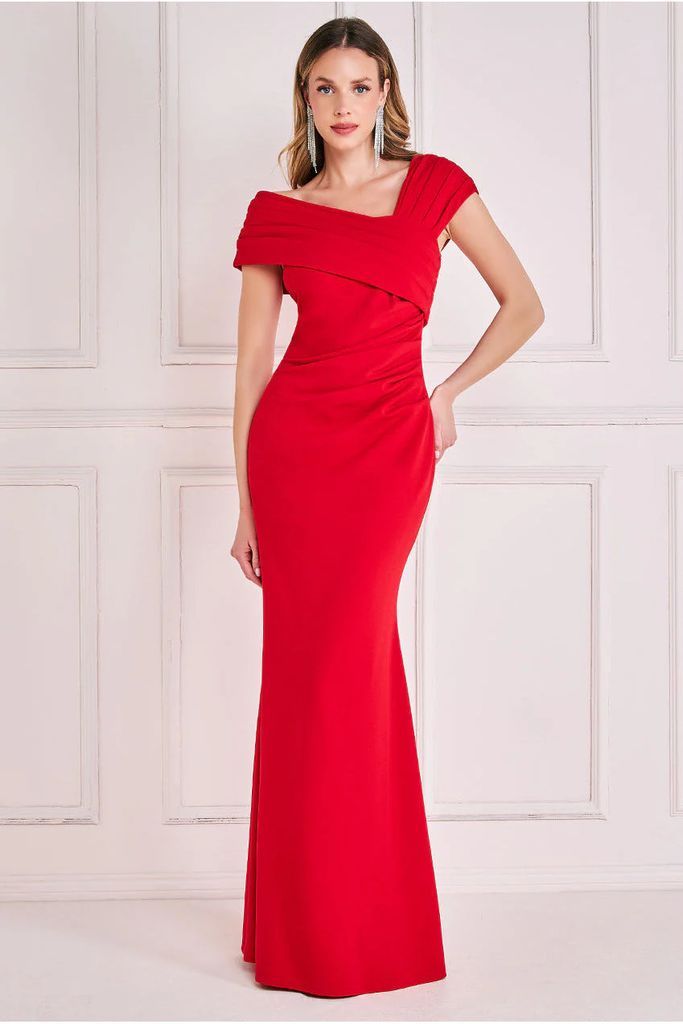 One Shoulder Evening Maxi - Red