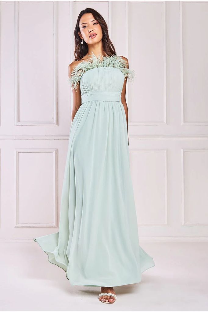 Bridesmaids Chiffon Maxi Dress - Sage Green