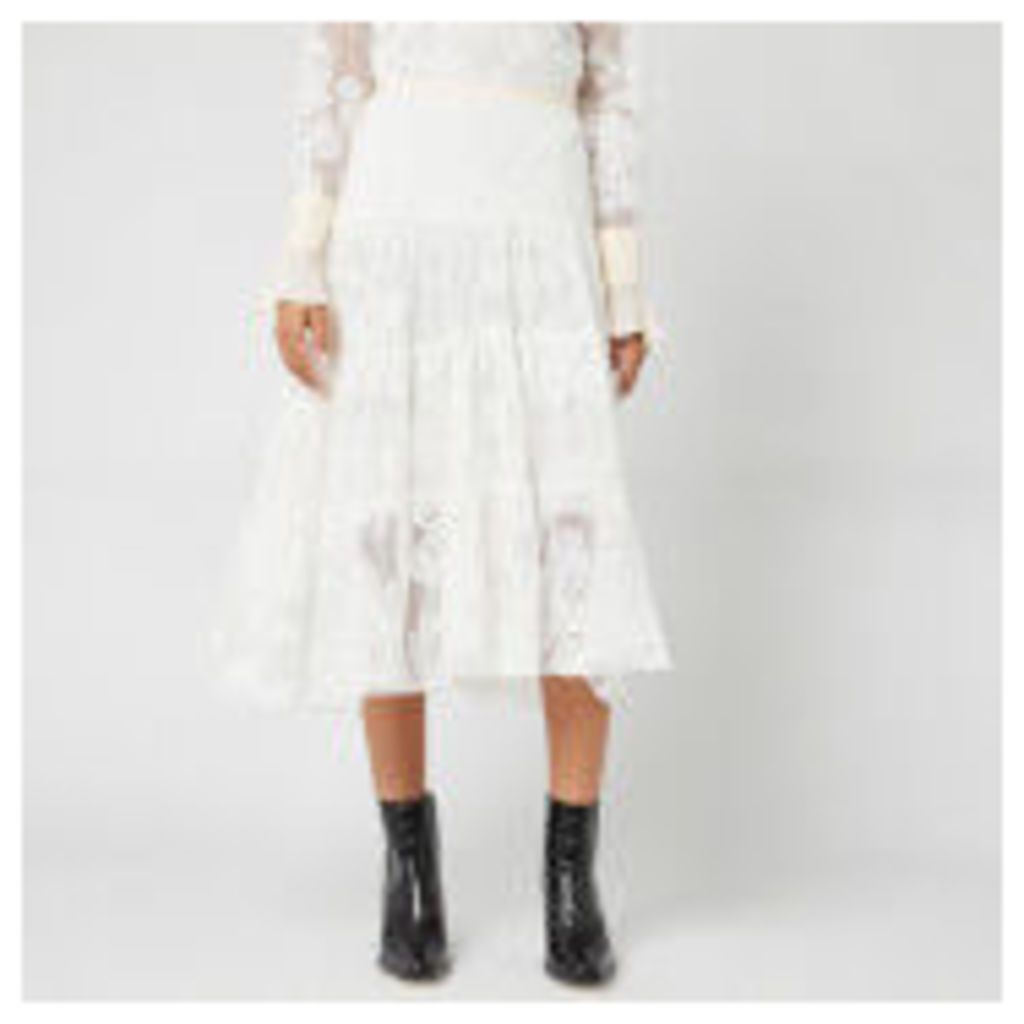 See By Chloé Women's Lace Detail Midi Skirt - Iconic Milk