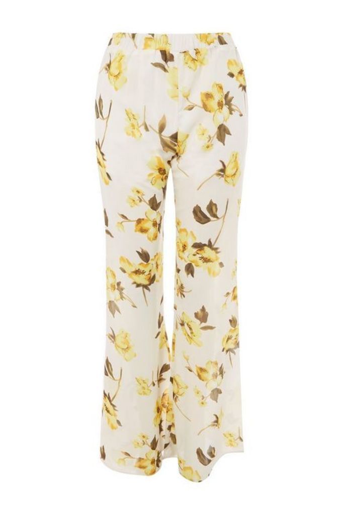 Womens **Sasika Yellow Floral Flared Trousers by WYLDR - Multi, Multi
