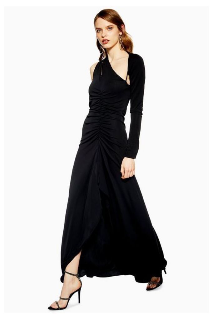Womens Slash Jersey Maxi Dress - Black, Black