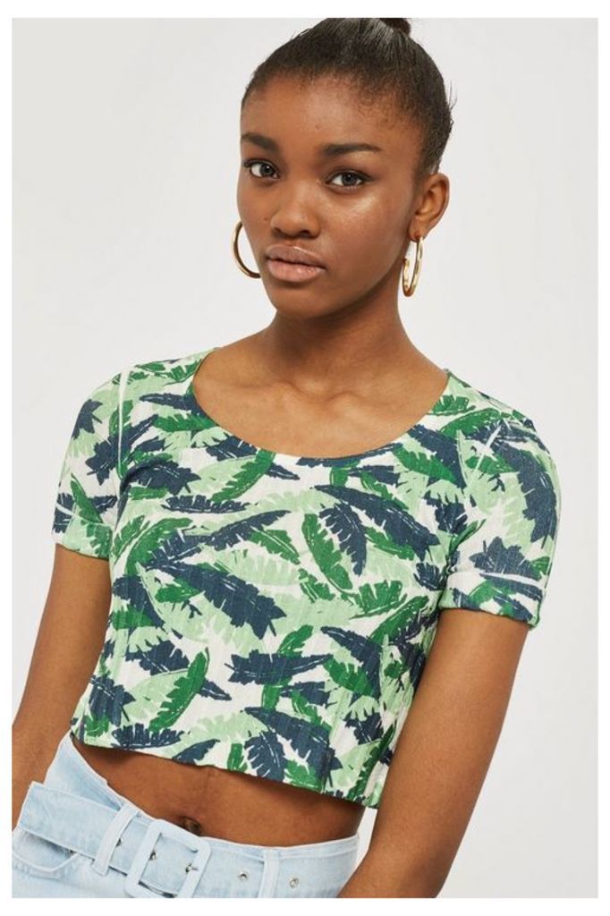 Womens Tropical Print Knitted Top - Multi, Multi