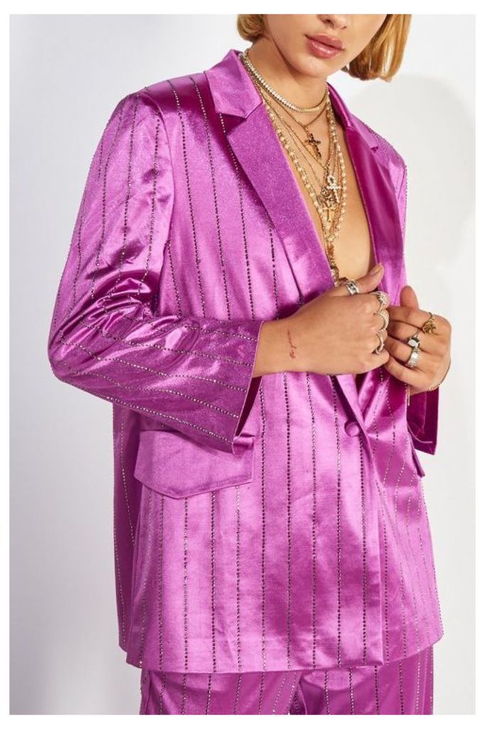 Womens **Purple Suit Jacket By Jaded London - Purple, Purple