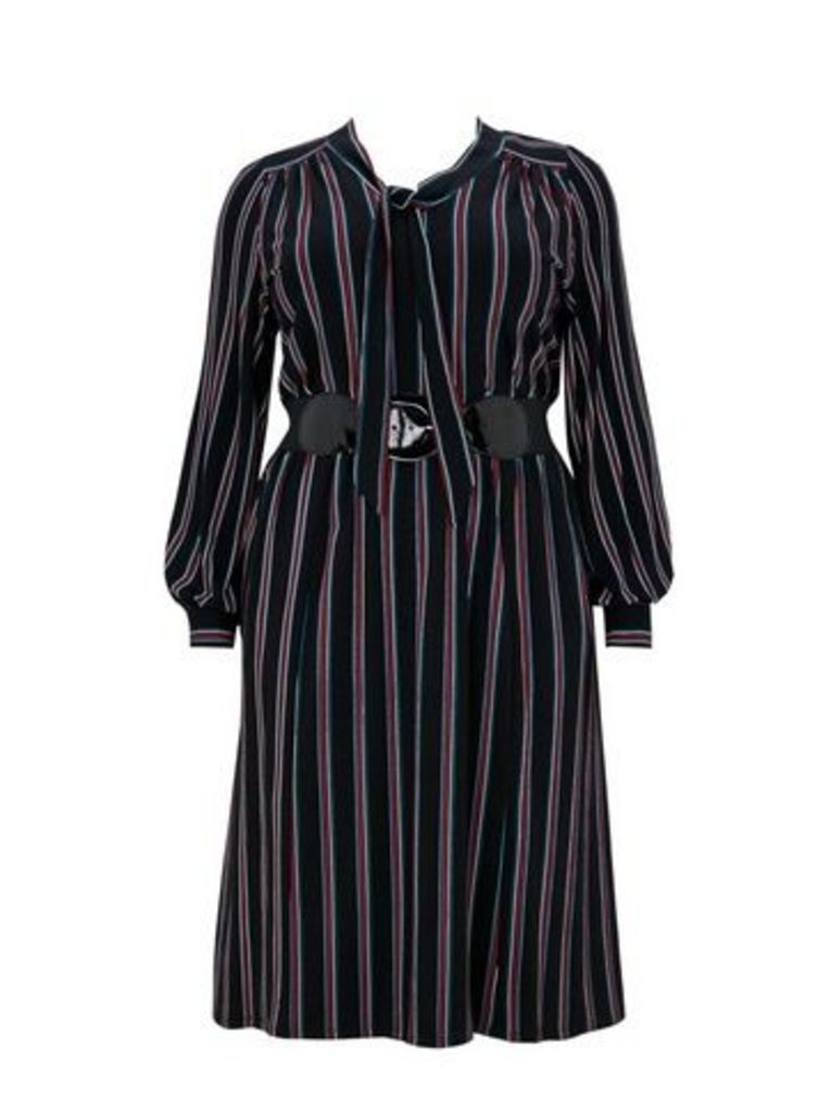 **Scarlett & Jo Bow Stripe Dress, Black