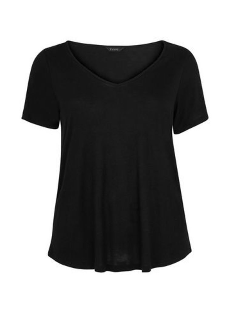 Black Viscose T-Shirt, Black