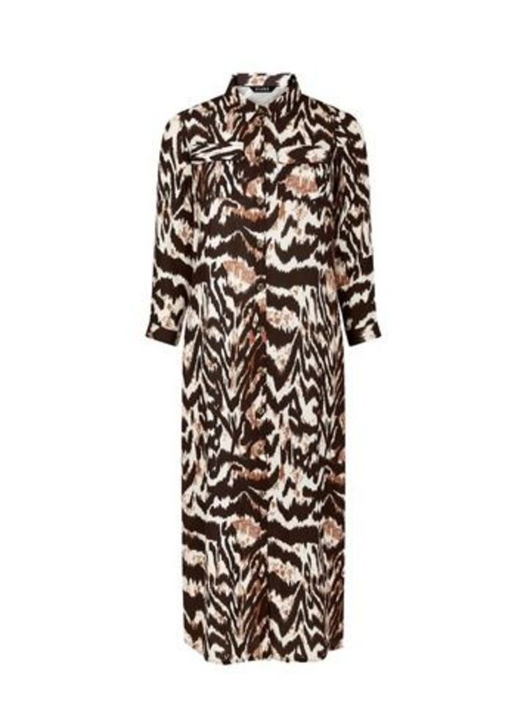 Brown Tiger Print Dress, Black