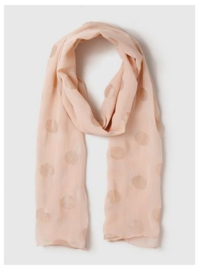 Blush Spotted Scarf, Pink