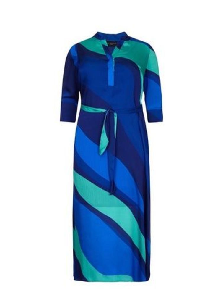 ** Live Unlimited Blue Printed Maxi Dress, Mid Blue