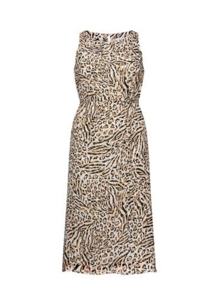 Ivory Animal Print Sleeveless Dress, Ivory