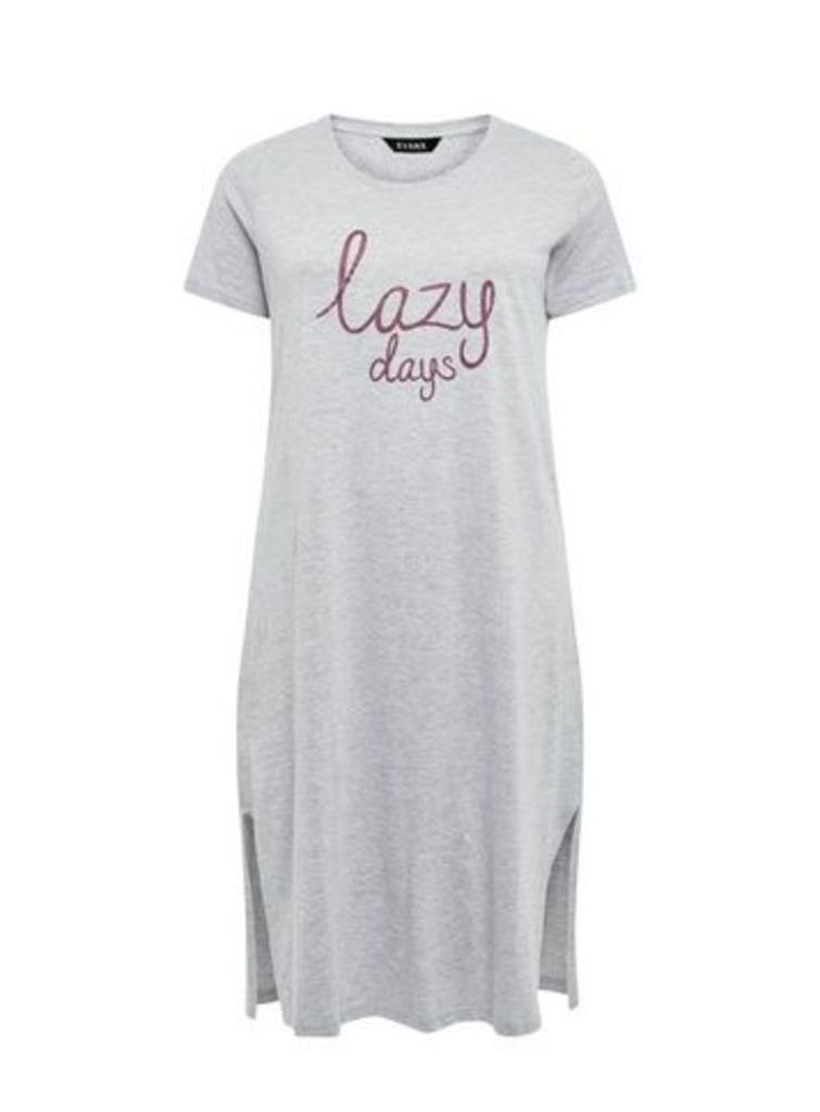 Grey Lazy Days Long Nightdress, Grey