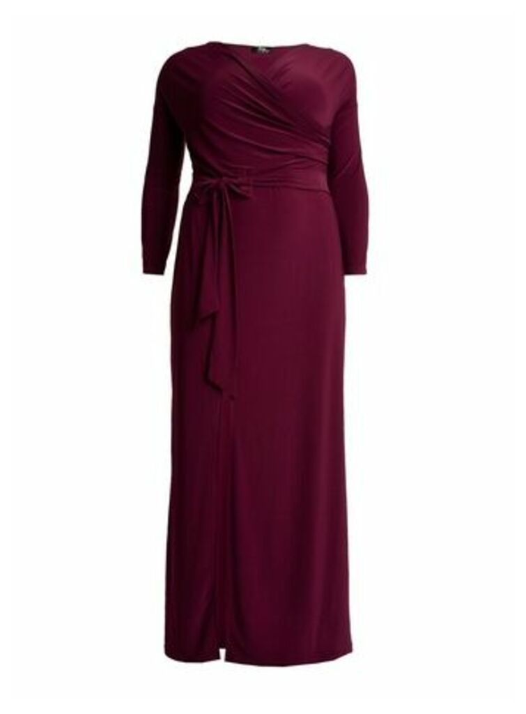 **Aarya Purple Drape Maxi Dress, Purple