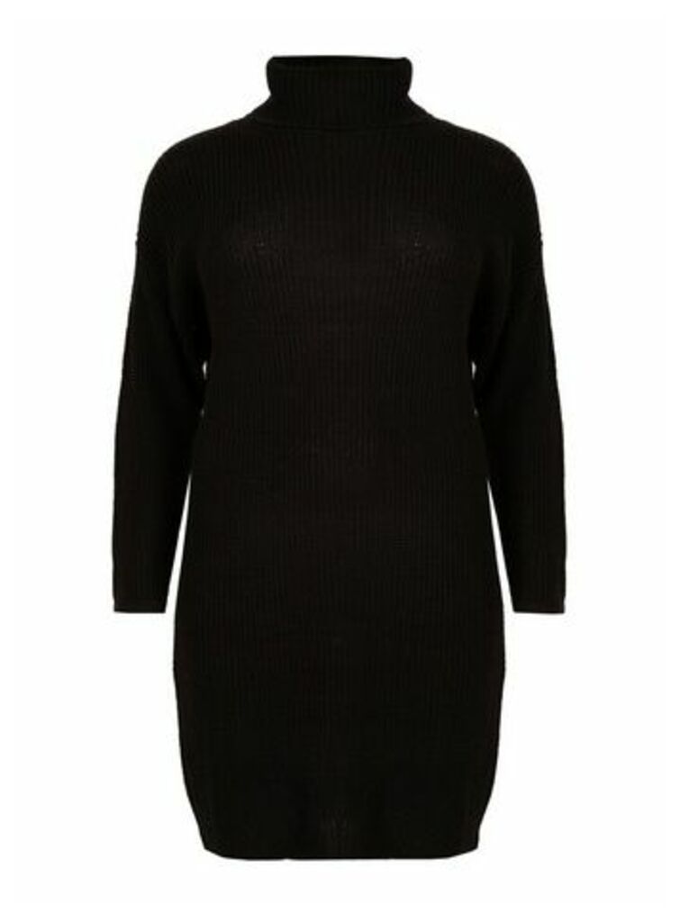 **Aarya Black Sweater Dress, Black