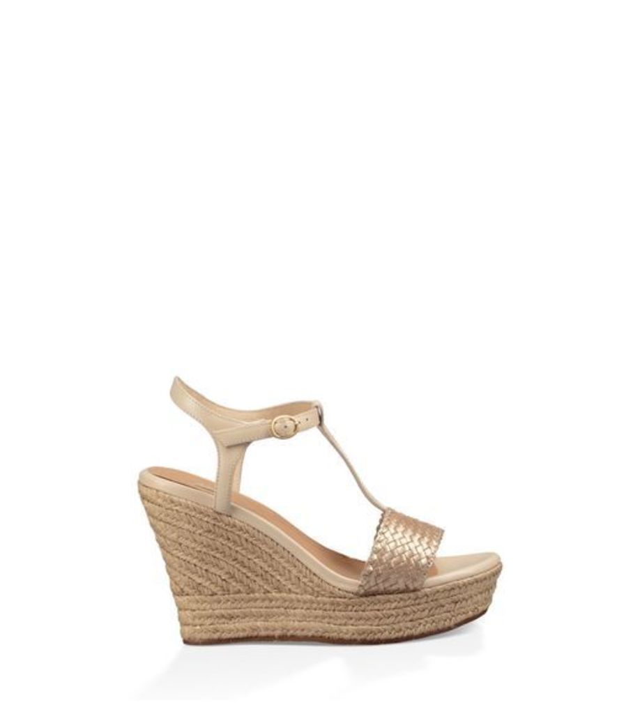 UGG Fitchie Ii Wedge Womens Sandals Soft Gold 9