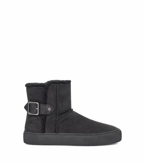 Women's Aika Nubuck Trainer in Black, Size 6, Leather