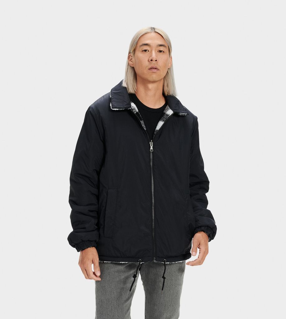 Mace Reversible Sherpa Jacket for Men in Black, Size Large, Polyester