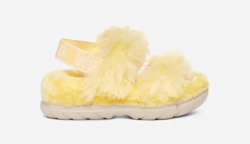 UGG® Fluff Sugar Sandal for Women in Yellow, Size 3, Sustainable