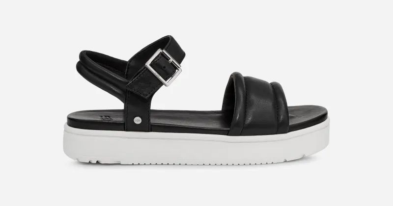 UGG® Zayne Ankle Strap Sandal for Women in Black, Size 5, Leather