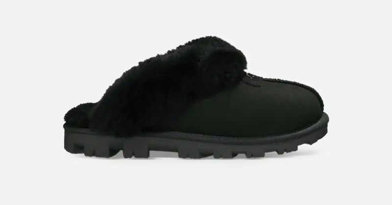 UGG® Coquette Slipper for Women in Black, Size 7, Leather