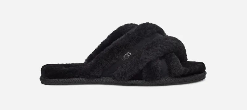 UGG® Scuffita Slipper for Women in Black, Size 4, Leather