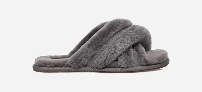 UGG® Scuffita Slipper for Women in Grey, Size 5, Leather