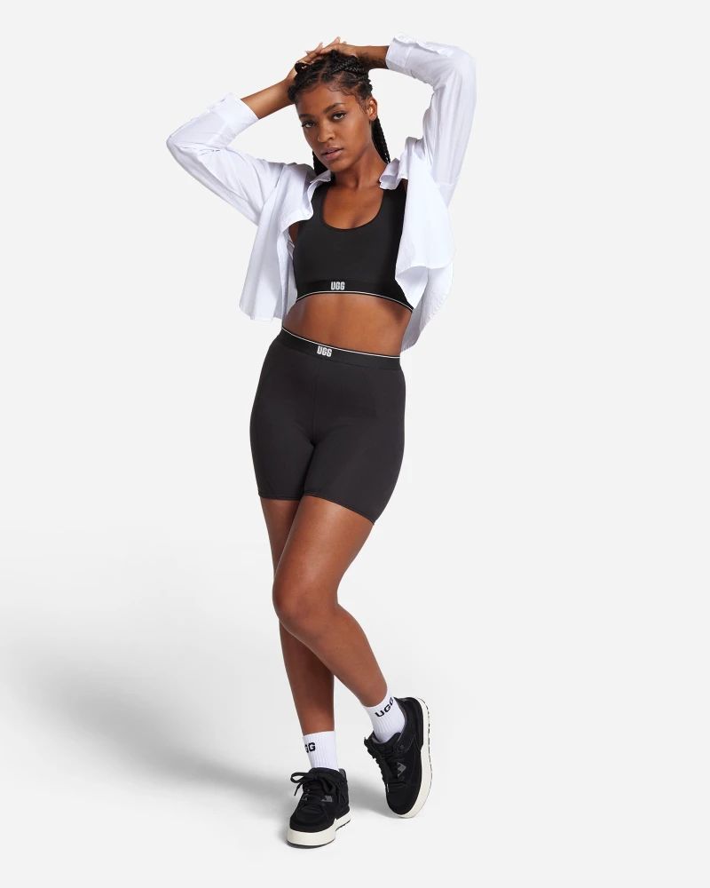 UGG® Corilynn Logo Biker Short for Women in Black, Size Large, Cotton