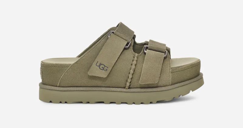 UGG® Goldenstar Hi Slide for Women in Shaded Clover, Size 3, Suede