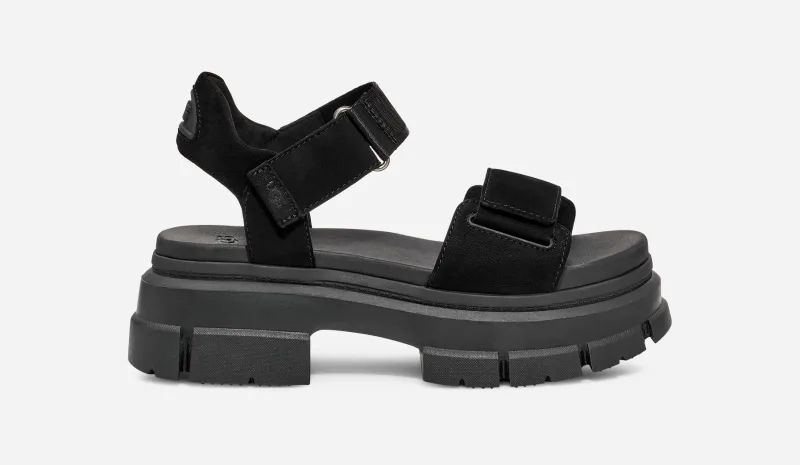 UGG® Ashton Ankle Sandal for Women in Black, Size 8, Leather