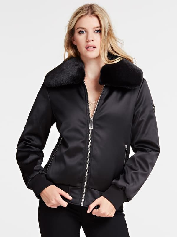 Bomber With Faux Fur Collar